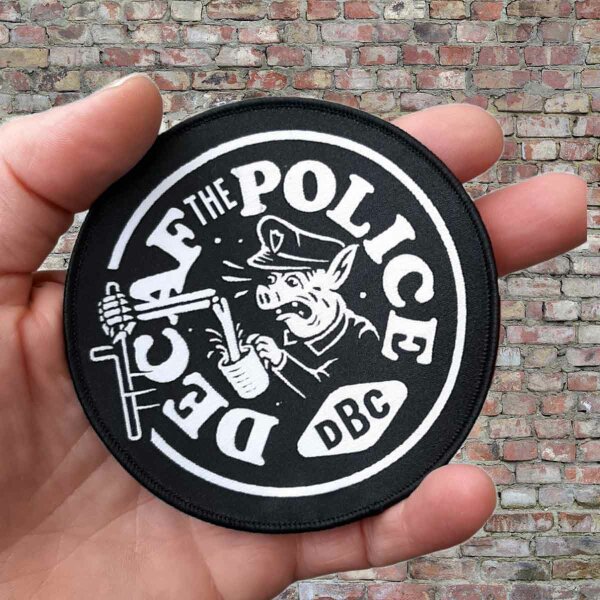 "Decaf The Police" Woven Patch